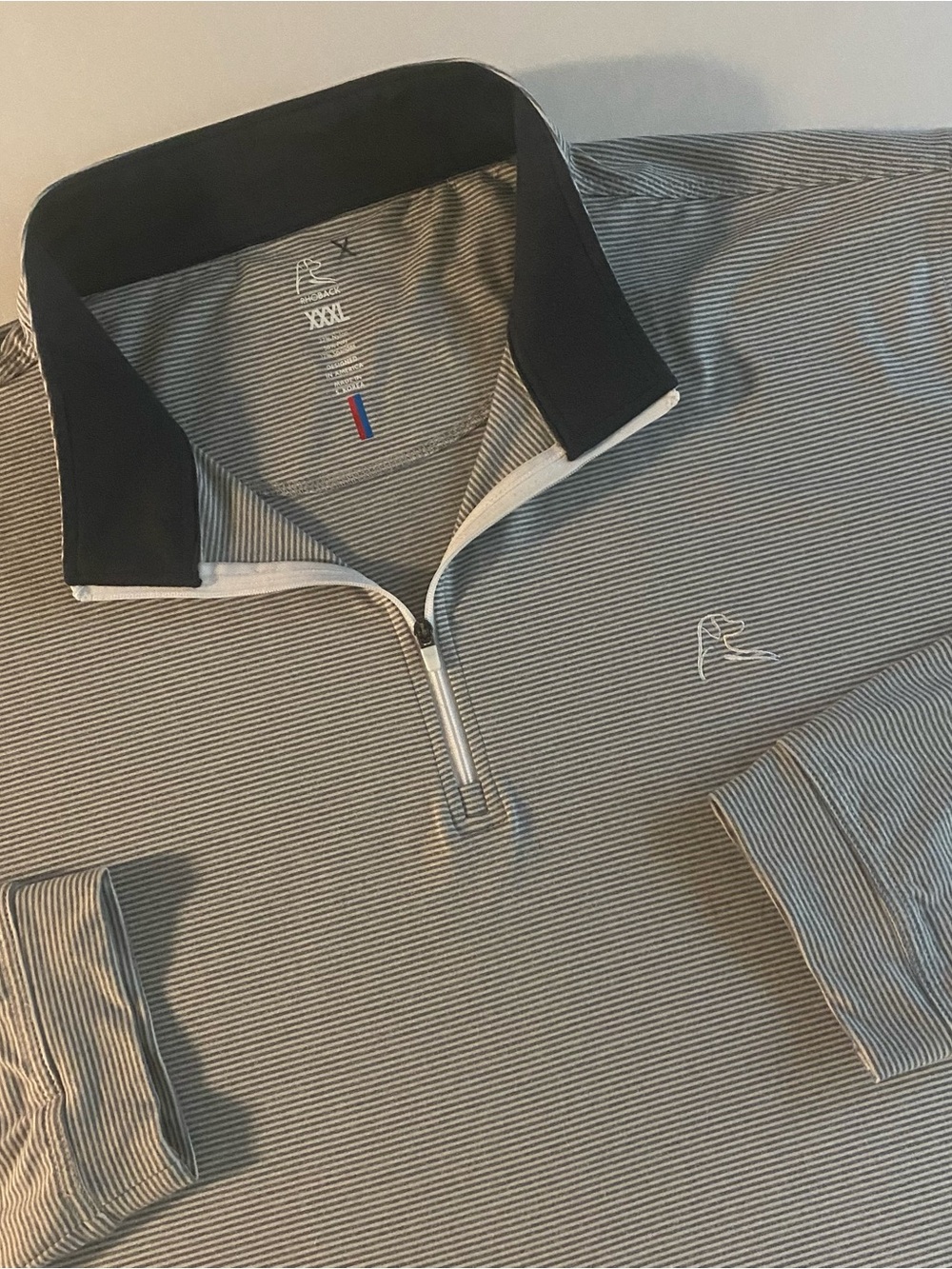 Rhoback Striped 1/4 Zip Men 3XL Golf Sweatshirt